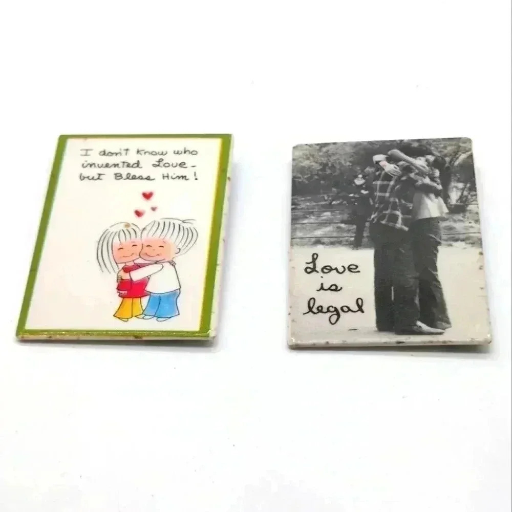 Lot of 2 Cutie Clips Love themed buttons